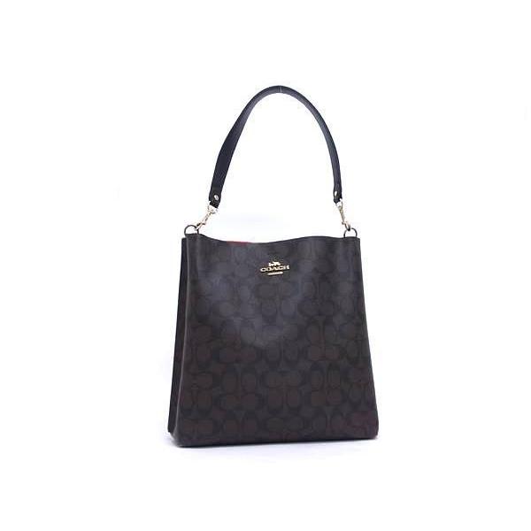 COACH コーチ ショルダーバッグ モリー バケット CA561 ブラウン ブラック PVC レザー レディース シグネチャー ゴールド金具【本物保証】 COACH（コーチ） ショルダーバッグ モリー バケット PVC レザー CA561