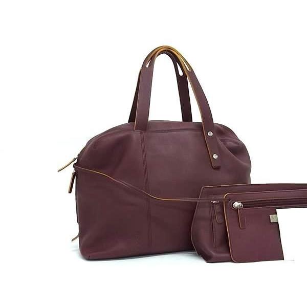 美品 LOEWE ロエベ ハンドバッグ エルカノ - ボルドー系 レザー レディース【本物保証】 LOEWE（ロエベ） ハンドバッグ エルカノ レザー - ボルドー系【本物