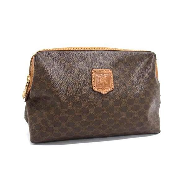 ♡美品　CELINE セリーヌ コスメポーチ セカンドバック　マカダム柄 PVC CELINE セリーヌ セカンドバッグ マカダム柄 ポーチ PVC×レザー