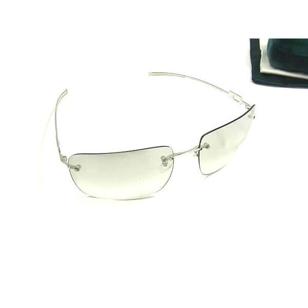 GUCCI グッチ サングラス GG1780/STRASS シルバー×ブラックグラデーション メタル メンズ リムレス ラインストーン Gロゴ 美品【本物保証】 GUCCI（グッチ） サングラス - メタル GG1780/STRASS リムレス ライン