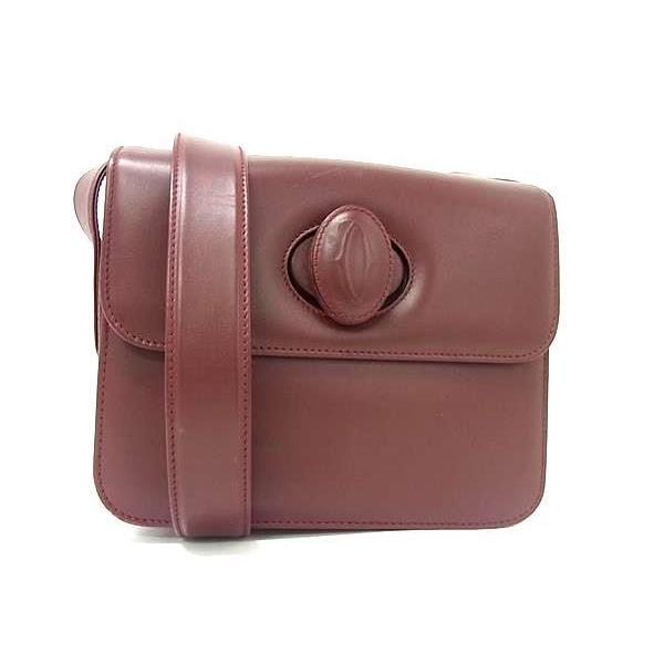 カルティエ ターンロック マストライン 総柄 ショルダーバッグ レザー ボルドー Cartier（カルティエ） ショルダーバッグ マストライン レザー