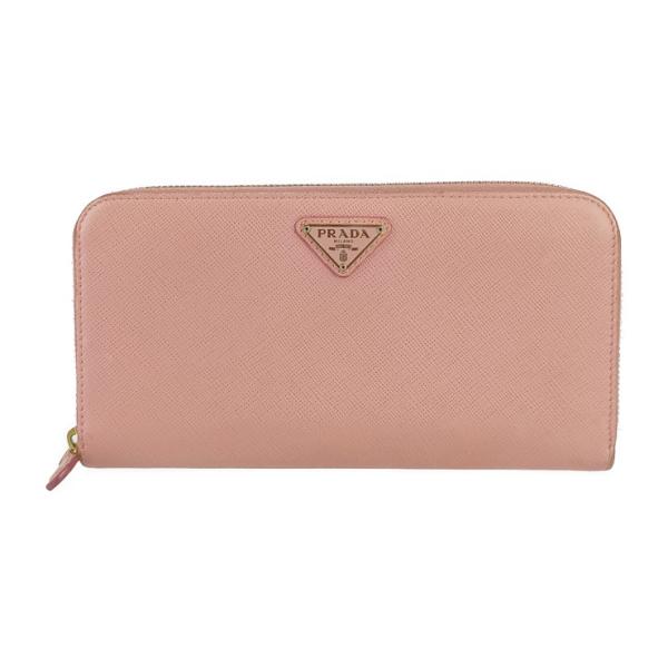 PRADA プラダ 長財布 1ML506 ピンク系 サフィアーノレザー レディース ラウンドファスナー ゴールド金具【本物保証】 PRADA（プラダ） 長財布 1ML506 ピンク系 サフィアーノレザー