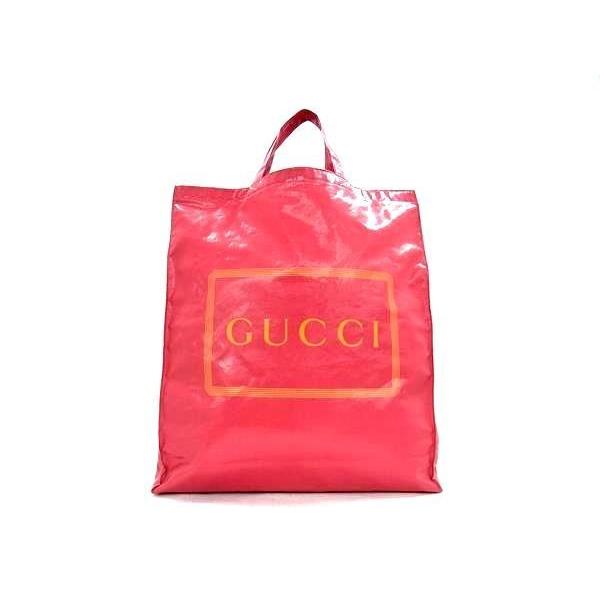 GUCCI グッチ トートバッグ ロゴプリント ミディアムトート 575140 ピンク PVC レディース 美品【本物保証】 GUCCI（グッチ） トートバッグ ロゴプリント ミディアムトート PVC