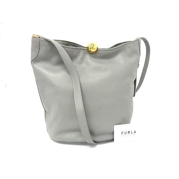FURLA フルラ ショルダーバッグ スフェラ グレー ソフト レザー レディース 超美品【本物保証】 FURLA（フルラ） ショルダーバッグ スフェラ ソフト レザー - グレー