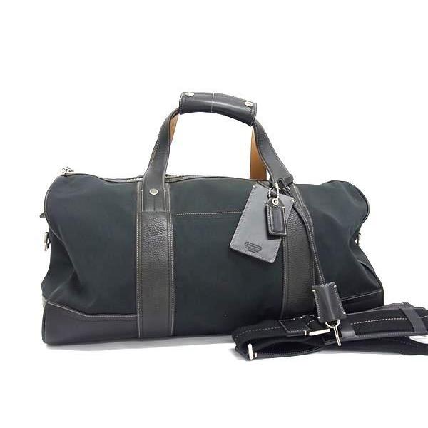 COACH 美品 コーチ ボストンバッグ 5050 ブラック系 ナイロン×レザー 