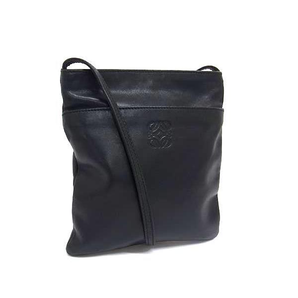 希少⭐︎LOEWE ブラック レザー アナグラム ボックス型 ショルダーバッグ LOEWE（ロエベ） ショルダーバッグ アナグラム レザー - ブラック