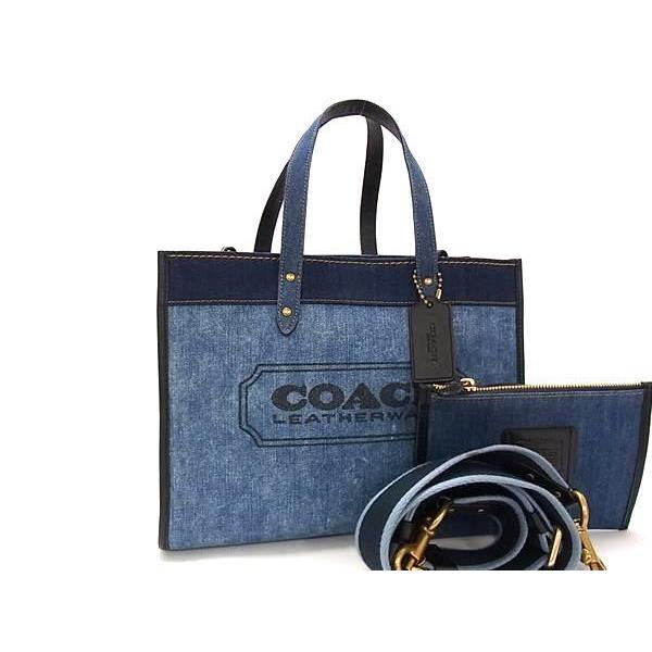 COACH（コーチ） トートバッグ フィールド トート 30 デニム×レザー