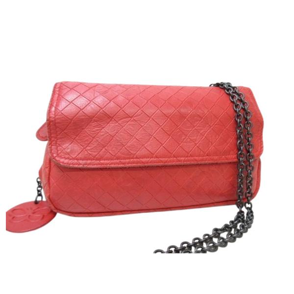 BOTTEGA VENETA ボッテガヴェネタ ショルダーバッグ イントレッチオミラージュ - レッド レザー レディース チェーン 2WAY ガンメタ金具【本物保証】 BOTTEGA ボッテガヴェネタ ショルダーバッグ イントレッチオミラージュ