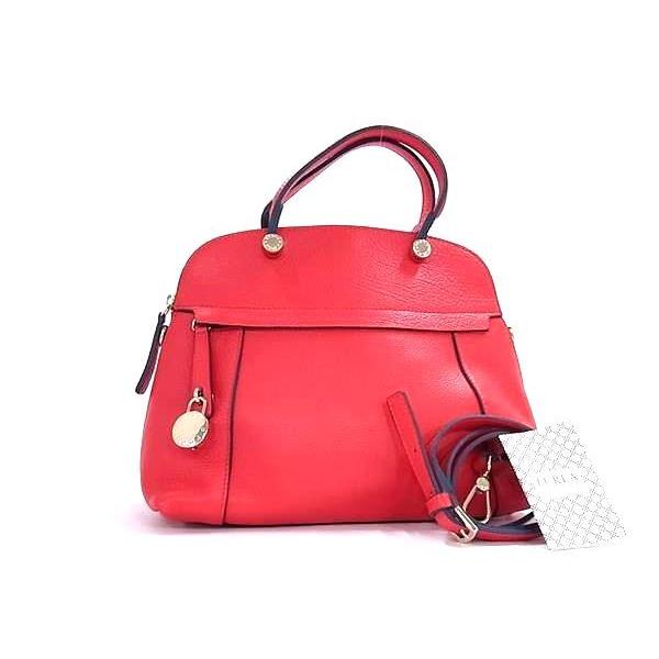 FURLA フルラ ハンドバッグ パイパー レッド レザー レディース ゴールド金具 新品未使用展示品【本物保証】 FURLA（フルラ） ハンドバッグ パイパー レザー - ゴールド金具 レッド