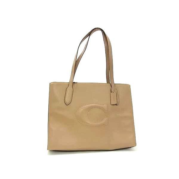 COACH コーチ トートバッグ ニーナ CR096 ベージュ レザー レディース 美品【本物保証】 COACH（コーチ） トートバッグ ニーナ レザー CR096 ベージュ【本物