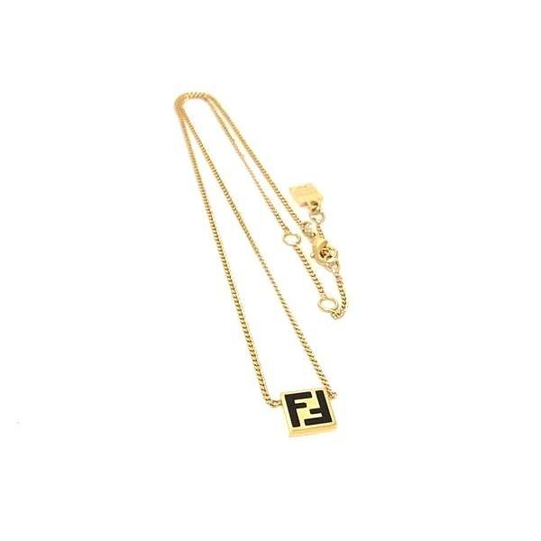 FENDI（フェンディ） ネックレス ズッカ メタル ゴールド系 美品 