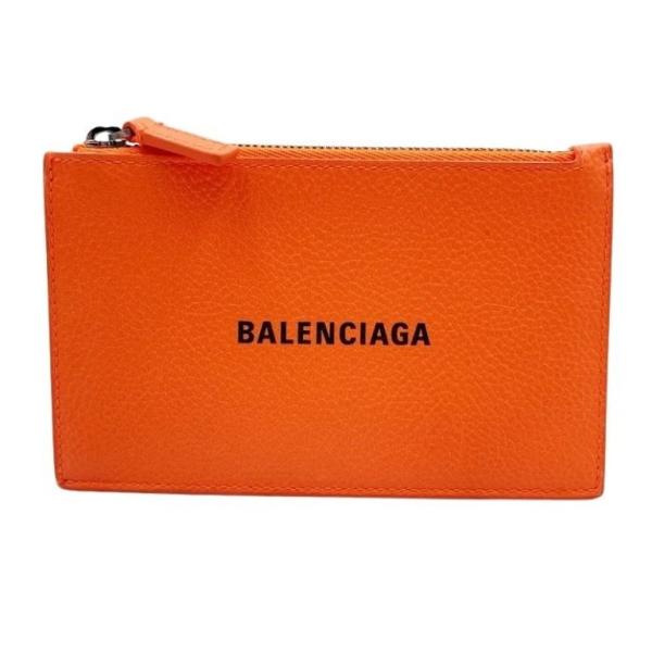 BALENCIAGA バレンシアガ ケース フラグメントケース 640535 オレンジ系 レザー ユニセックス カードケース 美品 BALENCIAGA（バレンシアガ） コインケース フラグメントケース 640535