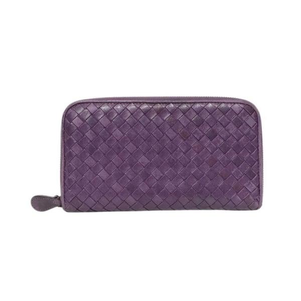 BOTTEGA ボッテガヴェネタ 長財布 イントレチャート レザー パープル系
