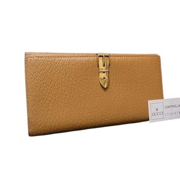 GUCCI（グッチ） 長財布 035.3662.1664.0 レザー ブラウン系×ゴールド