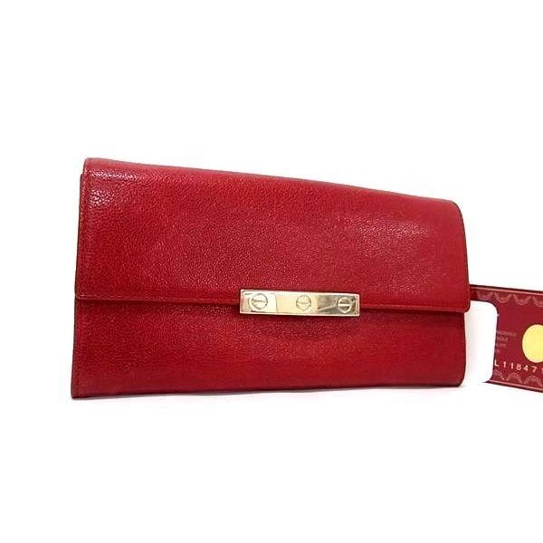 Cartier（カルティエ） 長財布 ラブコレクション レザー レッド系 美品 
