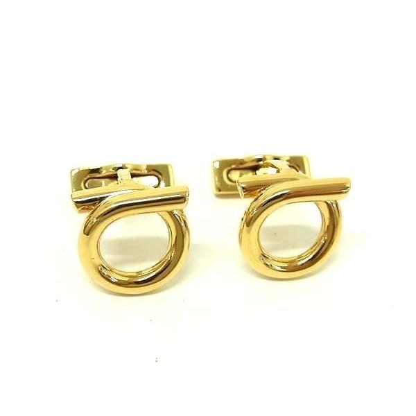 Salvatore Ferragamo フェラガモ ガンチーニ ゴールド カフス FERRAGAMO（フェラガモ） カフスボタン ガンチーニ 77 0381 メタル