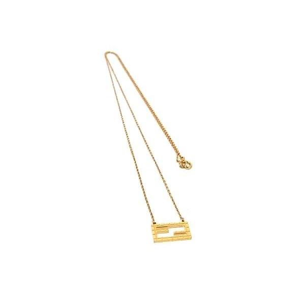FENDI（フェンディ） ネックレス バゲット メタル ゴールド系 美品 