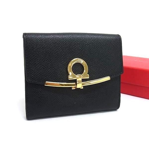 FERRAGAMO（フェラガモ） 二つ折り財布 ガンチーニ 22 C877 レザー