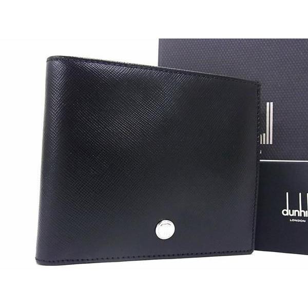 dunhill ダンヒル 二つ折り 財布 LF3020A ブラック系 レザー メンズ 新品未使用展示品 dunhill（ダンヒル） 二つ折り 財布 LF3020A レザー ブラック系 新品未