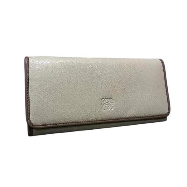LOEWE（ロエベ） 長財布 アマソナ レザー ベージュ系 美品
