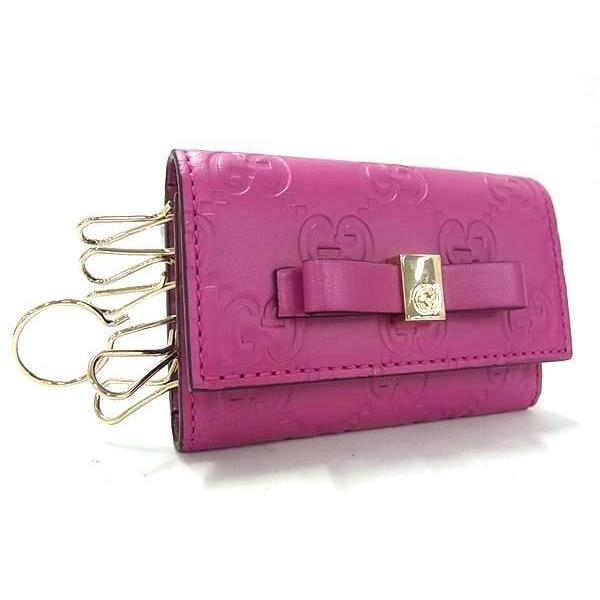 GUCCI（グッチ） キーケース グッチシマ レザー 388682 6連 リボン 