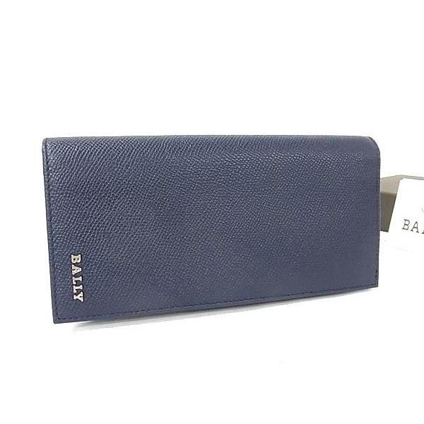 Bally（バリー） 長財布 6304910 レザー ネイビー系 美品 ファッション 