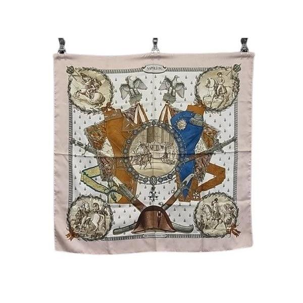 【美品】HERMES （エルメス）シルクスカーフ カレ HERMES（エルメス） スカーフ カレ90 シルク100% ピンク系×マルチ