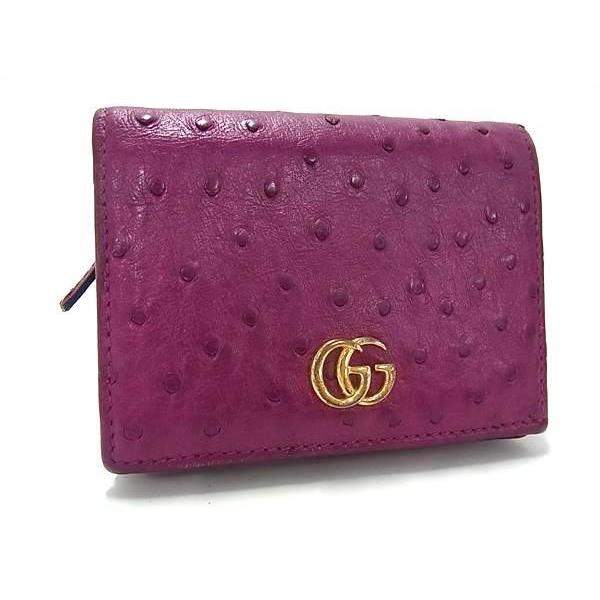 GUCCI（グッチ） 二つ折り財布 GGマーモント オーストリッチ 156126