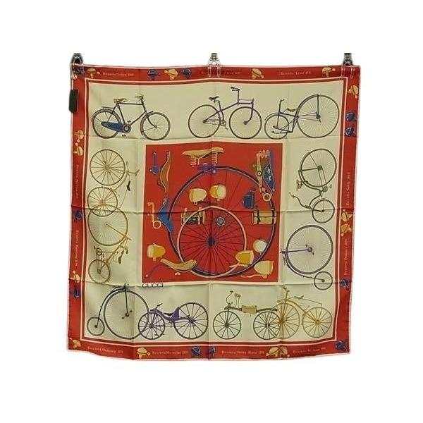 GUCCI（グッチ） スカーフ シルク100% レッド系×マルチカラー 超美品