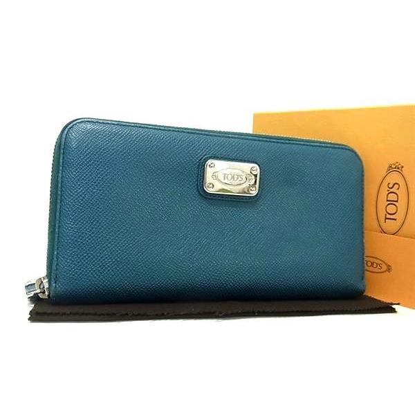 TOD'S（トッズ） 財布 - レザー - ラウンドファスナー 長財布 シルバー