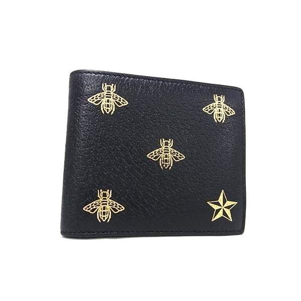 S*り様 GUCCI ブラックレザー 三つ折り財布 ☆年末セール☆ 中古・古着通販】GUCCI (グッチ) レザー3つ折り財布 ブラック ブラック
