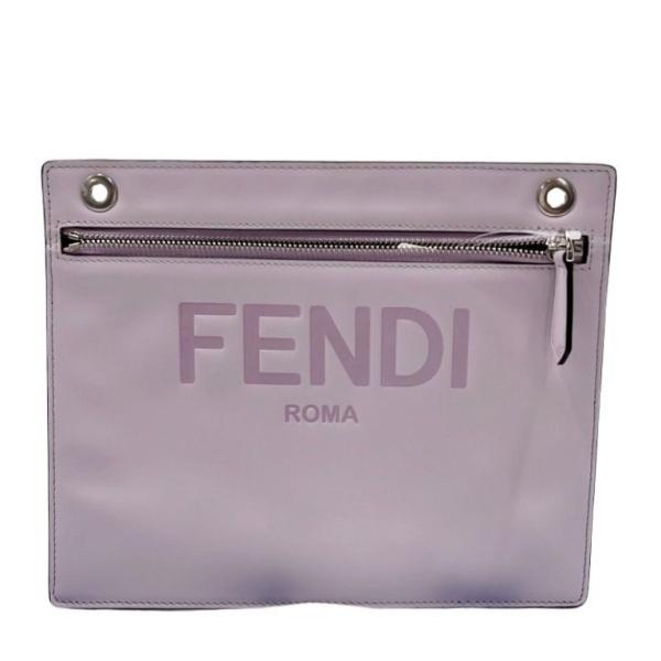 FENDI（フェンディ） クラッチバッグ ズッカ 7AR985 レザー グレー系
