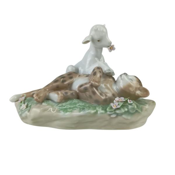 LLADRO（リヤドロ） 置物 平和の王国（豹と子ヤギ） ポーセリン 6926
