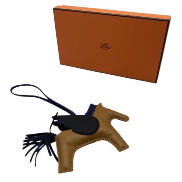 【極美品】エルメス ロデオPM ペガサス チャーム ブラウン 黒 ネイビー Z刻 HERMES（エルメス） バッグチャーム ロデオMM ペガサス アニョーミロ