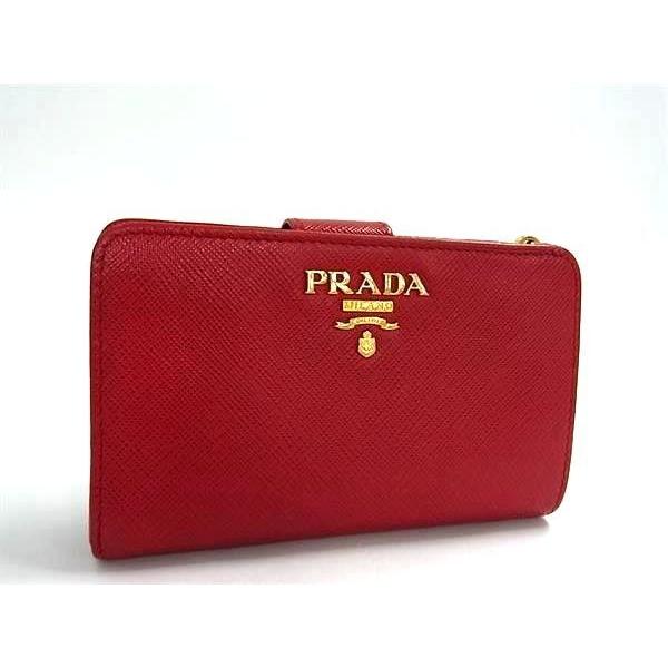 PRADA  二つ折り財布　サフィアーノ　1ML225 PRADA（プラダ） 二つ折り 財布 1ML225 サフィアーノレザー レッド系