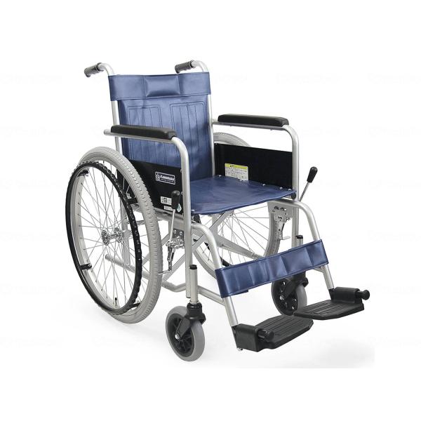 カワムラサイクル スチール自走用　KR801N エコネイビー（No.91） 座幅42 介助 移動 介護 病院 施設