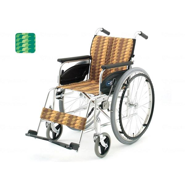 日進医療器 アルミ製自走用 NA-467A介助ブレーキ付 PM-Y1 座幅40 介助