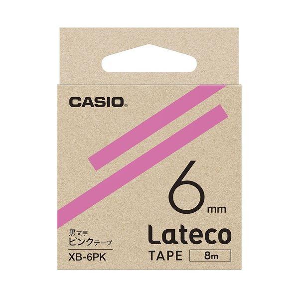 まとめ)カシオ計算機 ラテコ専用テープXB-6PK ピンクに黒文字 まとめ)カシオ計算機 ラテコ専用テープXB-6PK ピンクに黒文字