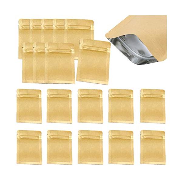 ジップ袋 クラフト紙 内面 アルミ シーラー 対応 SW845 20枚 Sサイズ