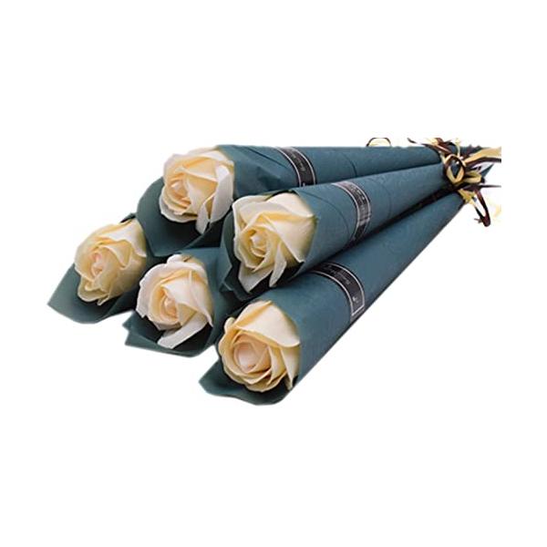 【カラー】アイボリー【セット内容】ラッピング済み ソープフラワー 6本 ※ご注意：ラッピングの仕様が変更になる場合がございます。手渡しできるプチギフトとして、印象的で相手に喜んでいただける商品をお探しですか？1本ずつラッピング済みのソープフ...