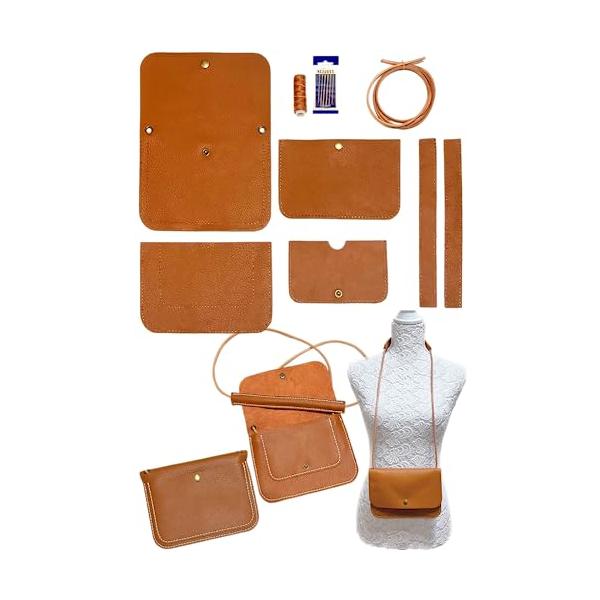 レザークラフト 革 キット初心者 セット 横型スマホショルダーバッグ