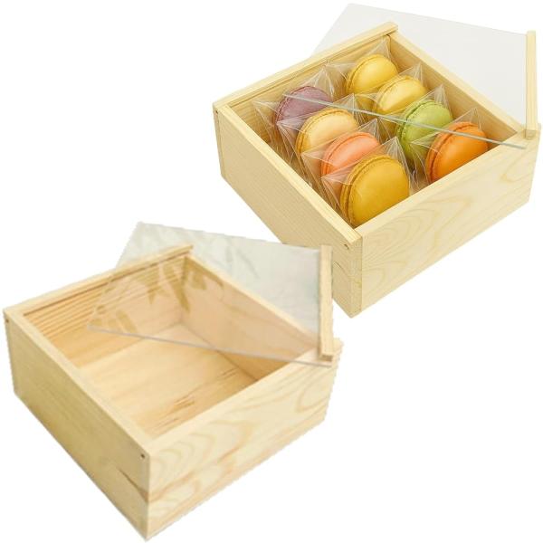 白木 ディスプレイ ケース アクリル スライド フタ 透明窓 木箱 SW2429