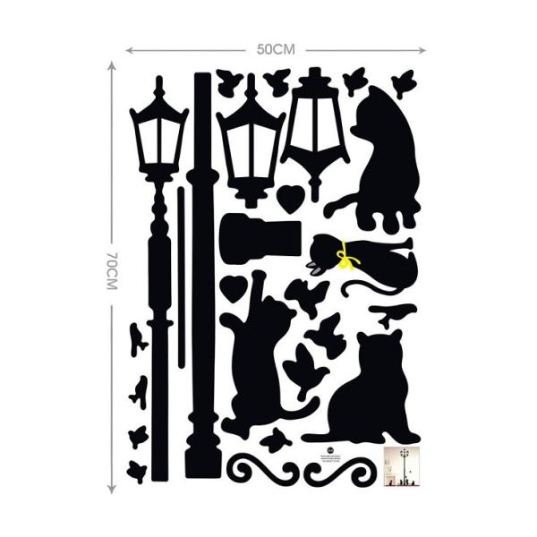 ウォールステッカー 黒猫 四匹 街灯 壁シール シルエット風 小鳥 オシャレな 動物 くろねこ Buyee Buyee 日本の通販商品 オークションの代理入札 代理購入