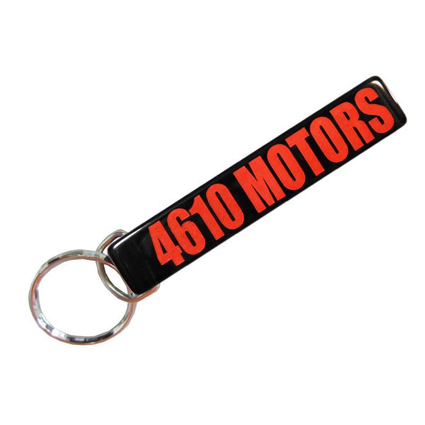 4610MOTORS BLACK X RED★Mini HOTEL K/R　☆ホテル キーホルダー キーリング シロウトモータース ブラックｘレッド