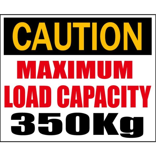 CAUTION MAXIMUM LOAD CAPACITY 350Kg★最大積載量350Kgステッカー　 シロウトモータース 4610MOTORS シール ステッカー