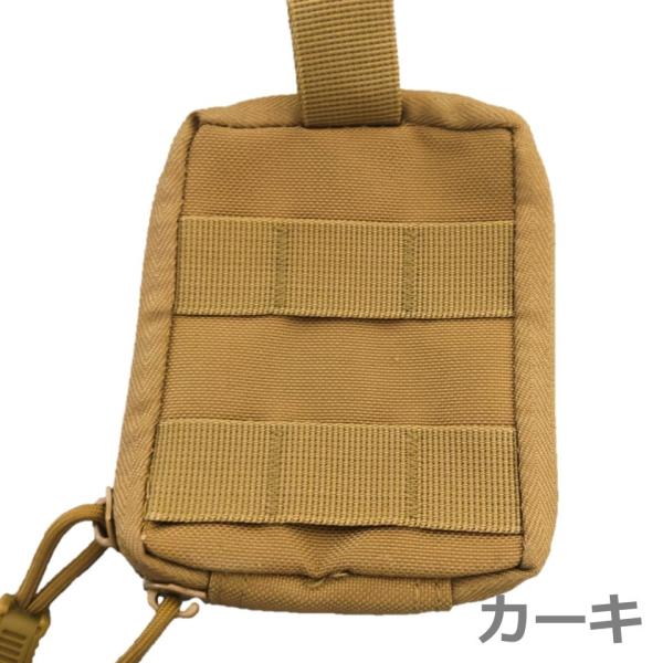 ガジェットケース フラットポーチ 13×10×2  モールシステム ミリタリー ナイロン カーキ