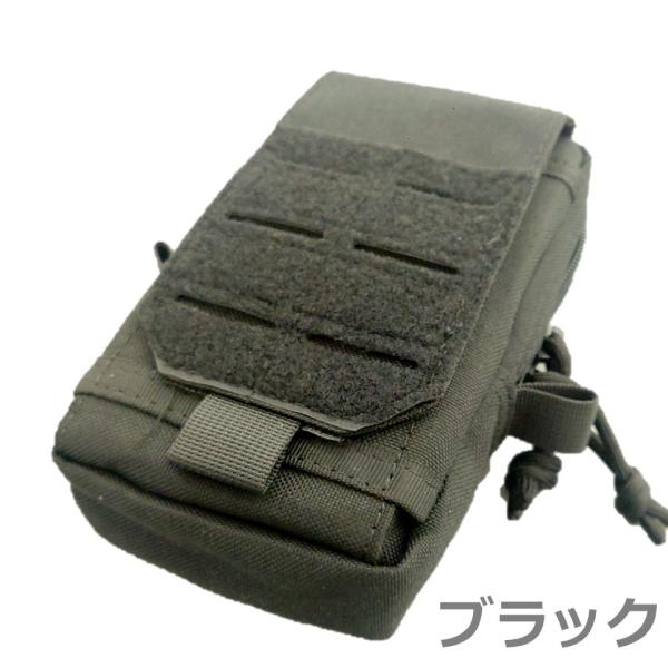 ツールケース スクエアポーチ 18×11×7 モールシステム ミリタリー ナイロン ブラック