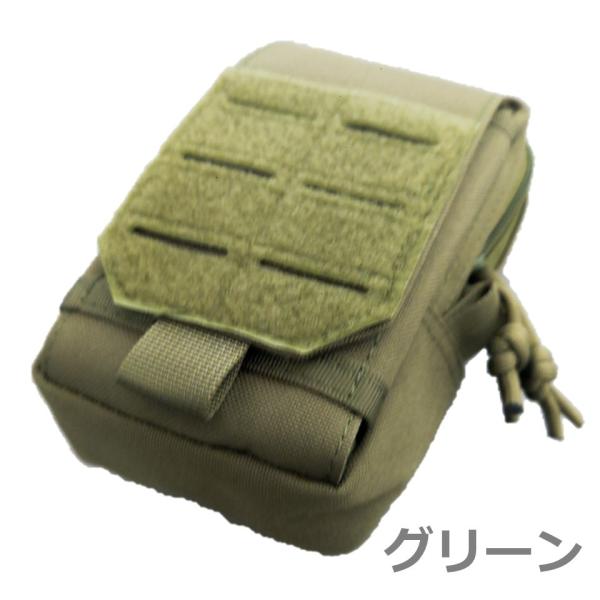 ツールケース スクエアポーチ 18×11×7 モールシステム ミリタリー ナイロン グリーン