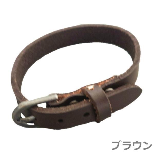 ブレスレット スリムレザーバンド 20cm 合成皮革 ブラウン