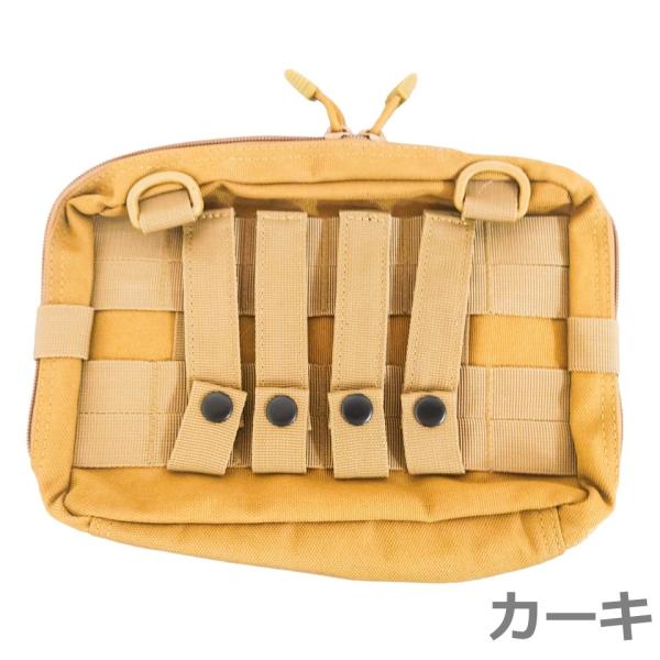 [set] ツールケース フラットポーチ  28×21×4 モールシステム ベルトポーチ ミリタリー ナイロン カーキ